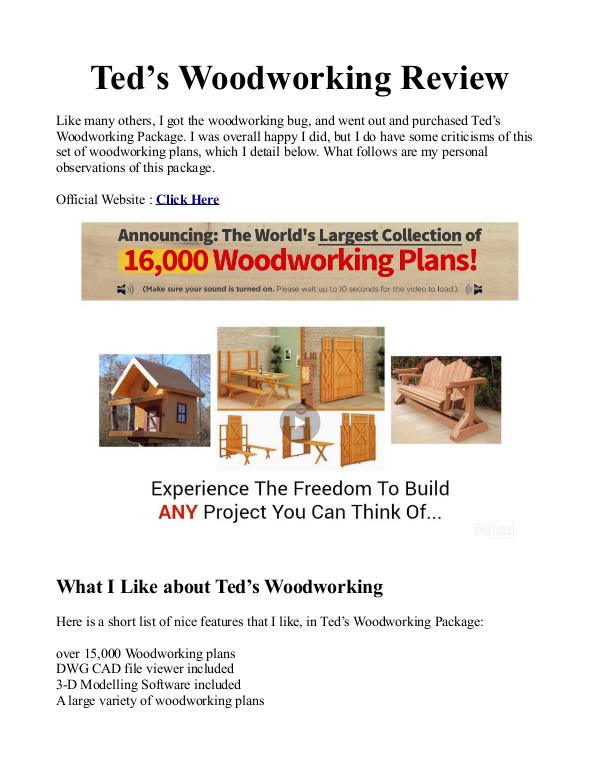 Teds Woodworking Plans Free Download